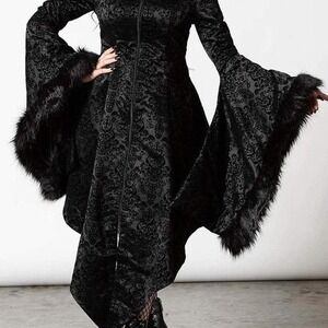 Killstar moonspell hooded coat flare sleeve size small